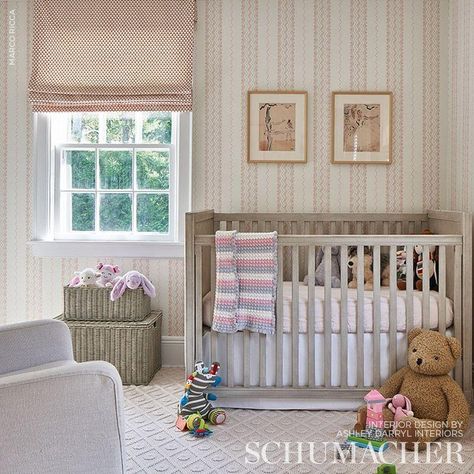 Nauset Stripe - Blush Wallpapers | Schumacher Striped Wallpaper Nursery, House Kids Room, Schumacher Wallpaper, Wallpaper Nursery, Blush Wallpaper, Stripe Wallpaper, Wallpaper Pattern, Wallpaper Size, Nursery Wallpaper