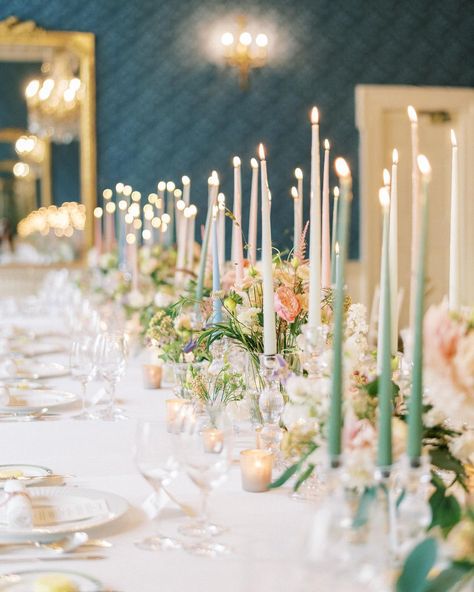 Wedding Photographer Ireland on Instagram: “The most dreamy tablescape for Stephanie & David by @tarafayevents & florals by @shopthegarden. Pastel candles for days and beautiful…” Pastel Candles, Pastel Candle, Wedding Candles Table, Pastel Baby Shower, Baby Shower Candles, Candle Table, Pastel Wedding, Wedding Mood, Wedding Candles