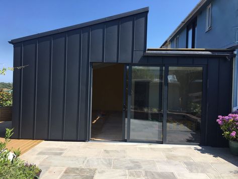 Residential House Extension, Pembrokeshire, Wales | The Metal Roof Company Pembrokeshire Wales, Copper Roof, Roofing Companies, House Extension, Standing Seam, Roofing Services, Garden Studio, Residential House, House Extensions