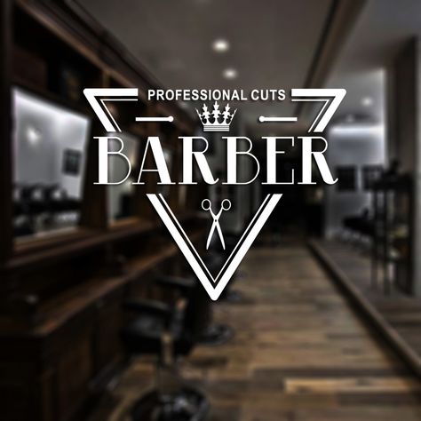 Man Barber Shop Sticker Name Bread Decal Haircut Shavers Crown Posters Vinyl Wall Art Decals Decor Windows Decoration Mural Barber Branding, Barber Shop Logo, Mobile Barber, Mens Barbershop, Barber Shop Interior, Shop Name Ideas, Barber Logo, Health And Fitness Expo, Military Logo