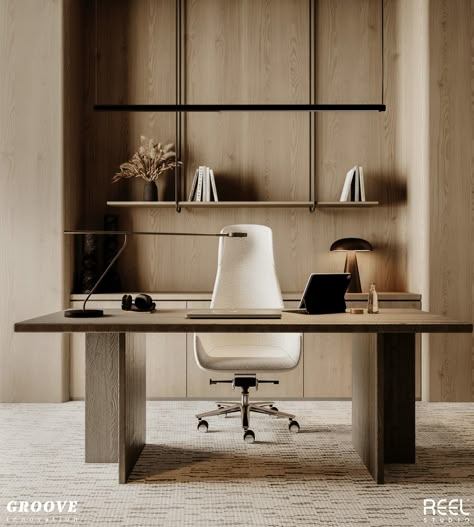 Behance Office Design, Secretary Office Design, Wabi Sabi Office Design, Wabi Sabi Desk, Wabi Sabi Office, Head Office Design, Open Office Design, Executive Office Design, Minimal Office