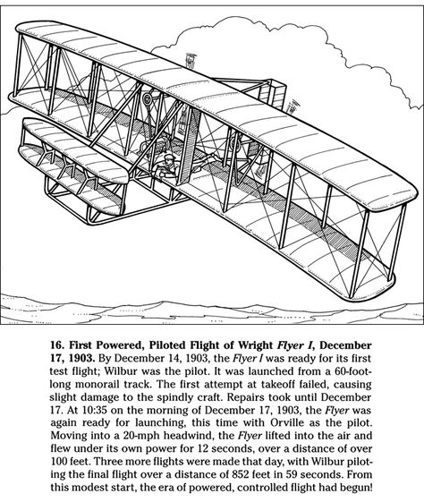 The Story of the Wright Brothers Dover Publications Wright Brothers Airplane, Wright Brothers Plane, Pilots Quotes Aviation, Airplane History, Plane Drawing, Wright Flyer, The Wright Brothers, Homeschool Social Studies, Picture Templates