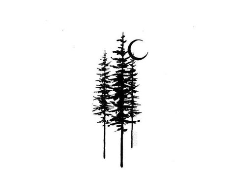 Tree Moon Tattoo, Briar Tattoo, Cedar Tattoo, Dainty Flower Tattoos, Micro Realism Tattoo, Tattoo Stencil Ideas, Evergreen Tree Tattoo, Clock Tattoo Sleeve, Tree Silhouette Tattoo