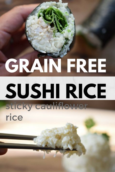 Sticky Cauliflower, Cauliflower Sushi, Aip Lunch, Paleo Sushi, Keto Sushi, Low Carb Sushi, Rice Packs, Dessert Chef, Aip Paleo Recipes