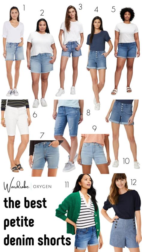 Outfit Petite Women, Best Jean Shorts, Best Denim Shorts, Jeans Heels Outfit, Outfit Petite, Types Of Shorts, Plus Size Petite, Denim Ideas, Grown Women