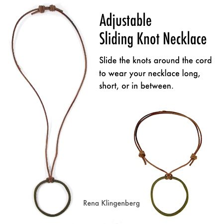 Seed Bead Tutorials, Sliding Knot Necklace, Simple Statement Necklace, Adjustable Sliding Knot, Adjustable Knot, Cord Jewelry, Jewelry Knots, Jewelry Making Necklace, Necklace Tutorial