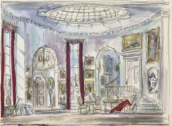 Scenic Design Sketch, Scene Setting, Set Design Theatre, Stage Set Design, Cecil Beaton, Book Illustration Art, Theatre Design, European Furniture, Stage Set