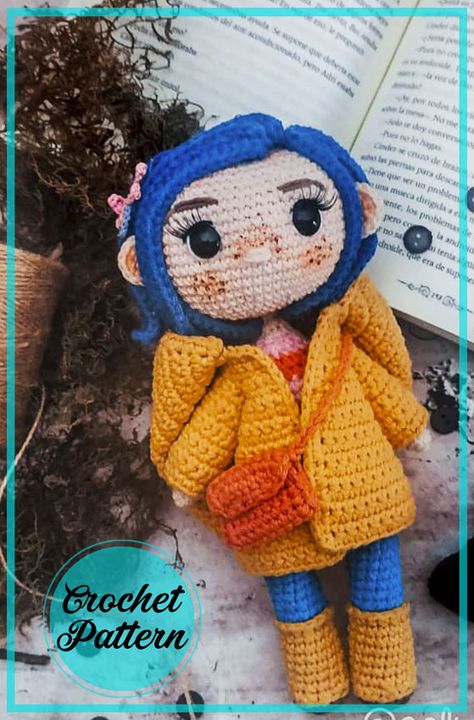 Caroline Crochet Doll, Lovely Coraline Doll Pattern, Crochet Doll And Clothes, Free Coraline Crochet Pattern, Crochet Base Dolls Free Patterns, Free Crochet Dolls Patterns, Crochet Betty Boop Doll Free Pattern, Orange Crochet Pattern Free, Lovely Crochet Pattern