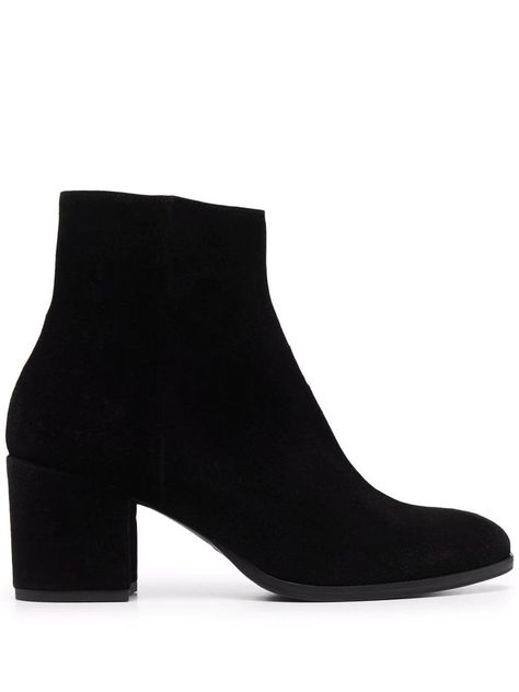 Short Block Heel Boots, Black Boots Small Heel, Farfetch Boots, Black Ankle Boots Heels, Shoes Short Heels, Black Heeled Boots Ankle, Black Short Heels, Low Black Boots, Short Black Heels