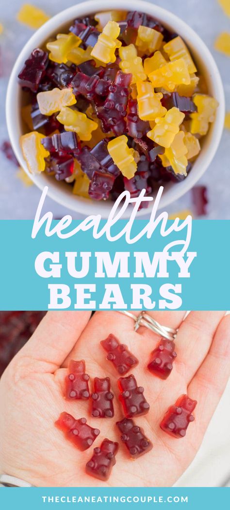 Healthy Gummy Bears, Blueberry Gummies, Gummy Fruit Snacks, Strawberry Gummies, Healthy Gummies, Homemade Gummy Bears, Homemade Gummies, Gummies Recipe, Healthy Candy