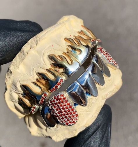 Grillz Teeth, Custom Grillz, Gold Grillz, Grills Teeth, Coquette Grunge, Tooth Gem, Fire Flame, Teeth Jewelry, Mold Kit