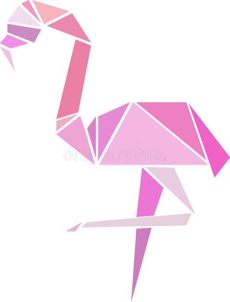 Photo about Pink flamingo vector illusration. Simple origami geometric flat style. Illustration of geometric, origami, flamingo - 92141629 Flamingo Vector, Simple Origami, Geometric Origami, Origami Easy, Flat Style, Pink Flamingo, Pink Flamingos, Geometric Shapes, Making Out