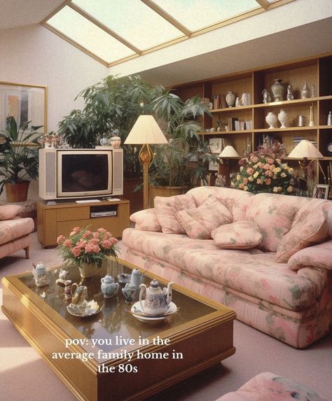 80s Living Room Aesthetic, 1980s Living Room, 80s Living Room, 1980s Interior Design, 90s Living Room, 1980s Interior, 90s House, 80s Interior Design, 80s House