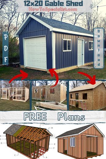 12x20 Shed, 12x20 Shed Plans, Shed Plans Free, Garden Shed Plans, Diy Storage Shed Plans, Shed Blueprints, Building A Storage Shed, Workshop Shed, Backyard Storage Sheds