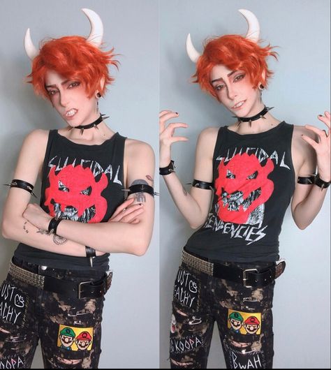 Bowser Cosplay, Nintendo Cosplay, Bowser Costume, Cartoon Cosplay, Amazing Cosplay, Cute Halloween Costumes, Cosplay Outfits, Super Mario Bros, Mario Bros