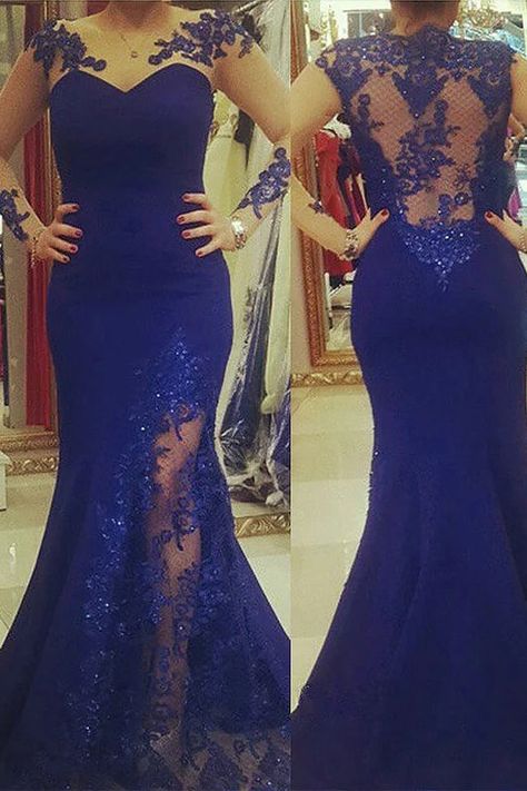 Plus Size Mermaid, Dress With Sheer Sleeves, Royal Blue Prom Dresses, Mermaid Prom Dress, Long Sleeve Prom, Burgundy Prom Dress, Blue Mermaid, Dresses Royal, Plus Size Prom Dresses