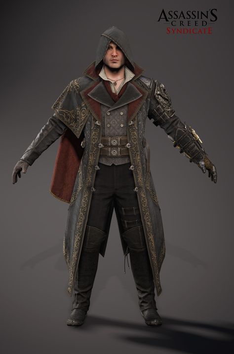 ArtStation - Assassin's Creed Syndicate - Jacob Outfit 07, Mathieu Goulet Assassin Jacket, Assassin Clothing, Assassins Creed Jacob, Assassins Creed Quotes, Assassins Creed Outfit, Modern Assassin, Vampire Outfit, Assassin's Creed Syndicate, Jacob Frye