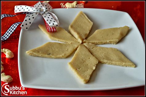 Kaju Katli | Cashew Burfi | Subbus Kitchen Indian Recipes Authentic, Burfi Recipe, Diwali Sweets, Sweet Recipe, Snacks To Make, Cardamom Powder, Indian Sweet, Indian Desserts, Indian Sweets