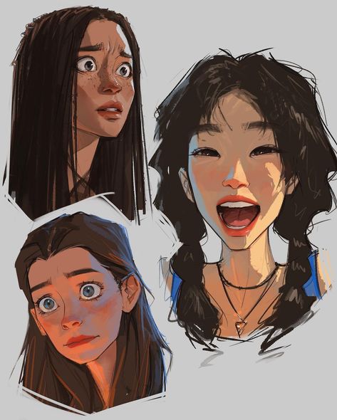 Really Face Expression, Fun Expressions Drawing, Worried Drawing Reference, Expressive Self Portrait Drawing, Worried Expression Reference, Worried Expression Drawing, How To Draw Emotions, Sam Does Art References, Expression Art Feelings