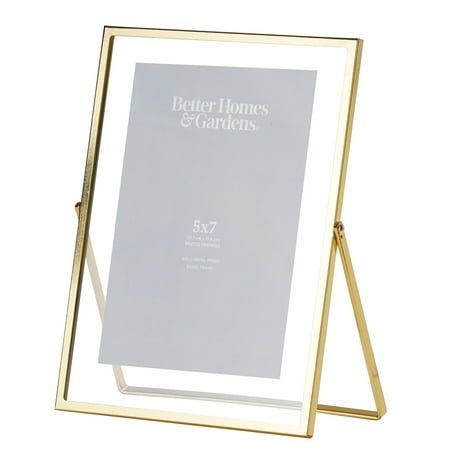 Gorgeous gold metal and glass float picture frame. Heavy weight contemporary metal and glass picture frame is made with exceptional workmanship. Comes with thick simple foldable metal square shaped easel. Photo is held in place between two polished edge pieces of glass and easily opened and secured. Frame comes individually boxed. Picture Frames 8x10, Gold Picture Frames Bedroom, Gold Dorm Decor, Clear Picture Frame Ideas, Aesthetic Frames For Room, Bridesmaid Picture Frame Gift, Pink And Gold Room Decor, Ethereal Bedroom, Picture Frames Gold