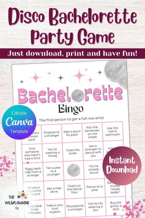 San Juan, Bar Crawl Bingo, Dirty Bachelorette Party Games, Bachelorette Bingo, Bachelorette Party Games Funny, Dirty Bachelorette Party, Last Disco Bachelorette Party, Last Disco Bachelorette, Disco Bachelorette Party