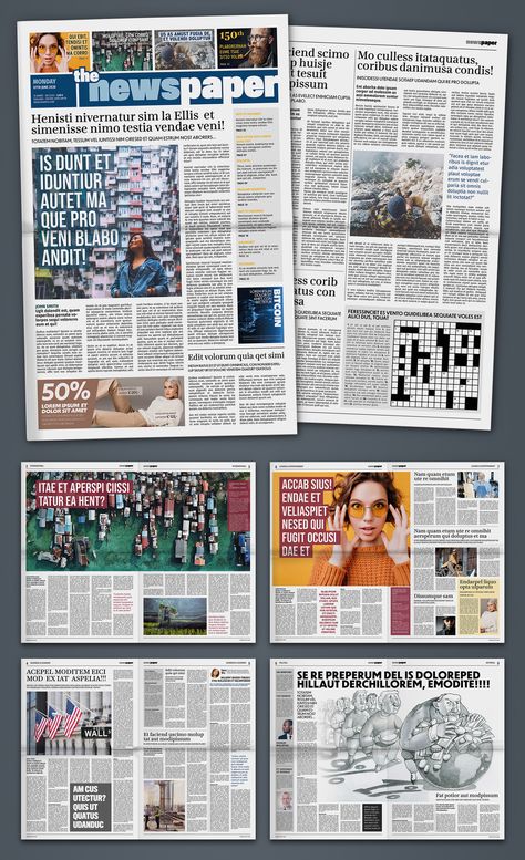 Modern Newspaper Design, Newspaper Article Template, Newsletter Design Layout, Newspaper Design Layout, Indesign Layout, School Newspaper, Newsletter Layout, Newspaper Layout, Editorial Design Layout