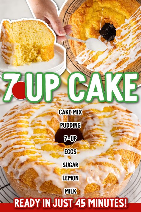 Easy Lemon 7 Up Cake Recipe, 7up Cake Recipe Easy, Lemon Lime Soda Bundt Cake, Lemon 7up Bundt Cake, Lemon 7 Up Pound Cake Recipe, Lemon 7up Pound Cake, Lemon 7 Up Cake Recipe, Yellow Cake Mix Uses, 7 Up Pound Cake Recipe With Box Cake