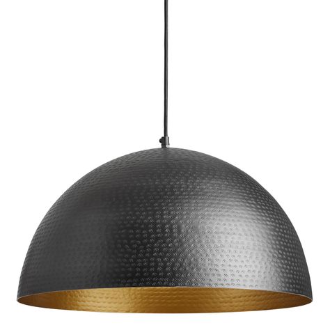 Zuri Hammered Brass Dome Pendant Lamp - World Market Mixing Metals In Kitchen, Black And Brass Pendant Light, Brass Dome Pendant Light, Oversized Pendant Light, Farmhouse Kitchen Lighting, Large Pendant Lighting, Dome Pendant Lighting, Kitchen Island Lighting Pendant, Dome Lighting