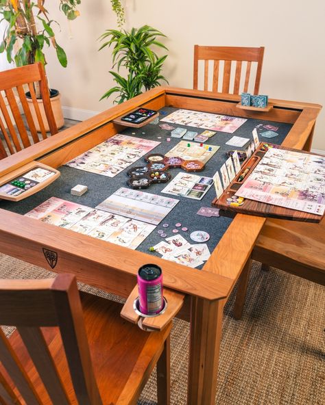 Unleash #wyrmspan on our Modular Table🐲! Our newest table accessory - Hobby Solo makes the dracologist's challenge look easy. #boardgame #gamingtable Modular Table Kickstarter launch date is on the horizon, don't miss out! Check out our link in bio to be notified when we launch🙌 (Pictured: Hobby Solo's development prototype) Game Table Dining Table, Boardgame Table Ideas, D&d Table, Board Games Storage, Board Games Table, Gamer Table, Gaming Table Diy, Hobby Table, Board Game Room