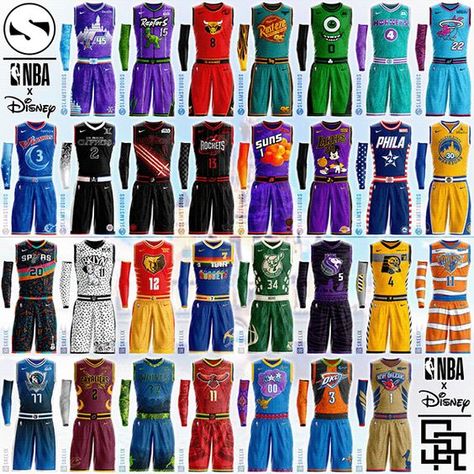 Nba Theme Party, Nba Jersey Outfit, Best Nba Jerseys, Nba Theme, Disney Jersey, Nba Uniforms, Disney World Outfits, Basketball Uniforms, Nba News