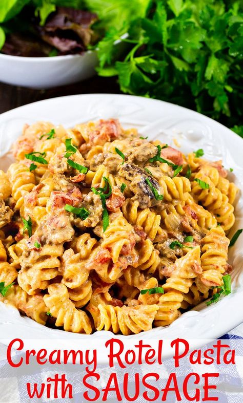 Rotel Pasta Salad, Rotel Pasta Recipes, Rotel Pasta, Noodle Ideas, Rotel Recipes, Smoked Sausage Pasta, Ground Beef Pasta Recipes, Smoked Sausage Recipes, Pasta With Sausage