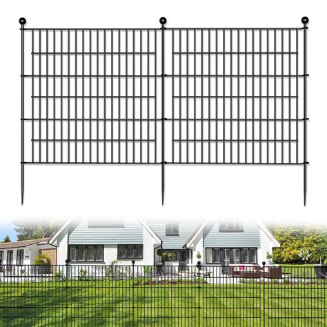 PRICES MAY VARY. LOW-MAINTENANCE AND LONG-LASTING>> Say goodbye to the hassle of maintaining a wooden fence and opt for our Metal Fencing instead. This fencing is made from high-quality rustproof metal that won't rot, warp, or fade over time. It requires minimal upkeep and will provide years of reliable performance. EASY-TO-INSTALL GARDEN FENCING>> This fencing is designed for easy installation, with pre-assembled panels that must be anchored into the ground. Allowing you to easily create a beau Mini Fence For Garden, Temporary Dog Fence, Diy Fence Ideas Cheap, Patio Fencing, Beach House Backyard, Dog Essay, Fence For Garden, Cheap Privacy Fence, Temporary Fencing