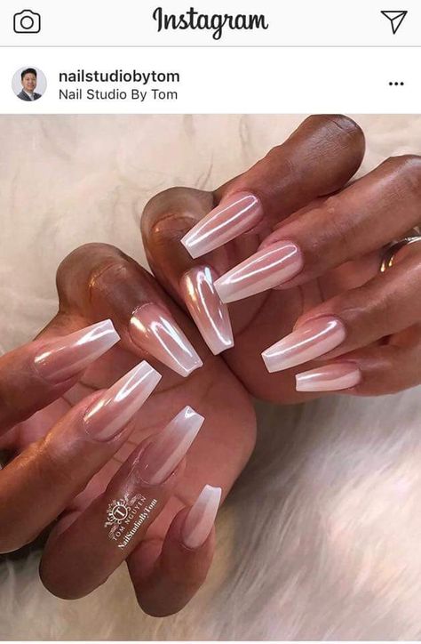 Ombre Nail Chrome, Pink White And Gold Nail Designs, Pink And White Ombre Nails With Chrome, Acrylic Nails Coffin Chrome, Pink And White Ombre Nail Designs, Ombre Short Nails Gel, Rose Gold Ombré Nails, Ombre Glazed Donut Nails, Coffin Crome Nails