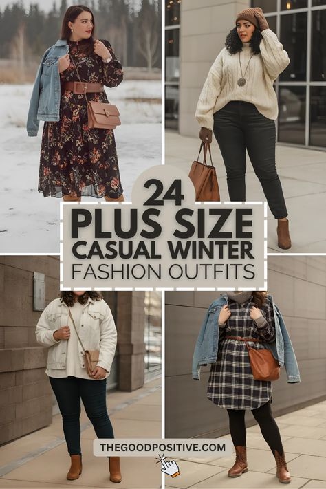 24 Plus Size Casual Winter Fashion Outfits (Cozy & Curvy) New York City Outfits Winter Plus Size, Plus Winter Fashion, Plus Size Jeans Outfit Winter, Winter Outfit Plus Size Ideas, Plus Size Casual Winter Outfits, Curvy Winter Outfits Plus Size, Plus Size Winter Outfits Dressy, Plus Size Winter Outfits Cold Weather, Plus Size Casual Winter