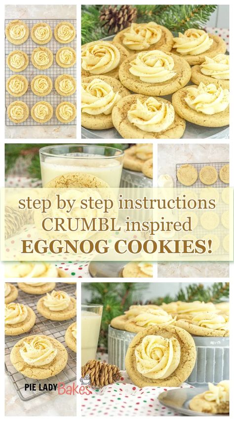 Get into the holiday spirit with our scrumptious eggnog cookies recipe! These easy Christmas treats are infused with the rich flavor of eggnog and topped with a creamy eggnog frosting. Indulge in the perfect blend of festive flavors. 🎄🍪 Eggnog Christmas Cookies, Eggnog Cookies Christmas, Eggnog Cookies Easy, Divinity Cookies Recipe, Eggnog Baking Recipes, Eggnog Cookies Recipe, Deep Dish Cookie Recipe, Deep Dish Cookies, Eggnog Cookie Run