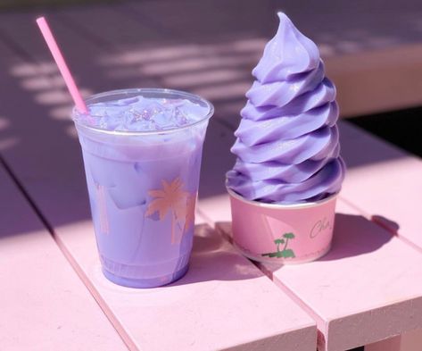 — 💜💜💜 Glass, Purple, Cream, Glass Of Milk, Ice Cream, Milk, Drinks