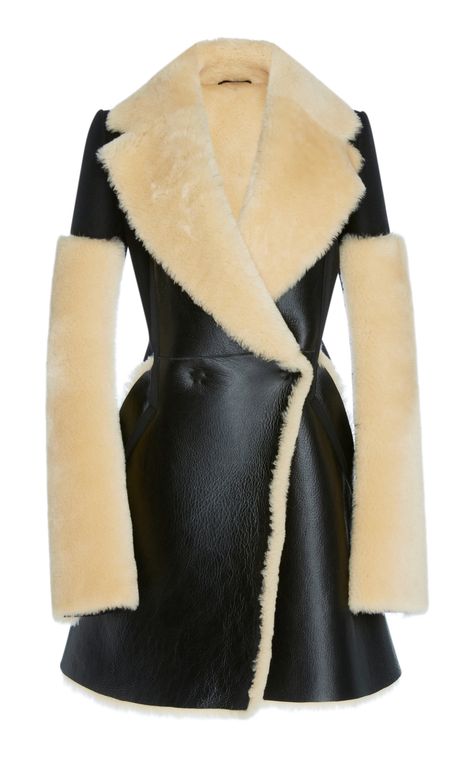 Shearling Coat by DAVID KOMA for Preorder on Moda Operandi Ladies Coat Design, Oversized Coats, Designer Coats, Alex Perry, Nice Clothes, David Koma, Fashion Mood Board, Oversized Coat, Shearling Coat