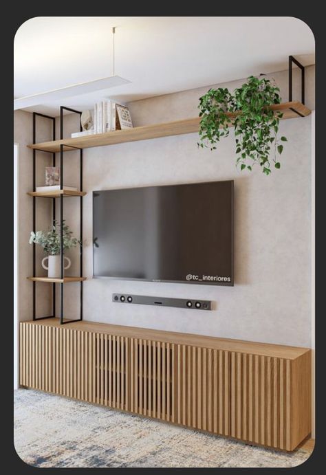 Wall Tv Unit Design, Tv Room Design, Tv Unit Design, Home Design Living Room, Decor Home Living Room, Home Design Decor, Home Room Design, Apartment Living Room, Minimalist Living Room