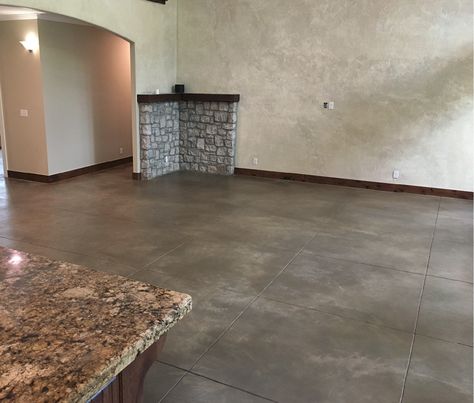 Water Based Concrete Stain Basement, Concrete Stain Indoor, Limewash Walls Concrete Floor, Water Based Concrete Stain Diy, Water Based Stained Concrete Floors, Behr Concrete Stain, Concrete Furniture Design, Stained Concrete Countertops, Water Based Concrete Stain