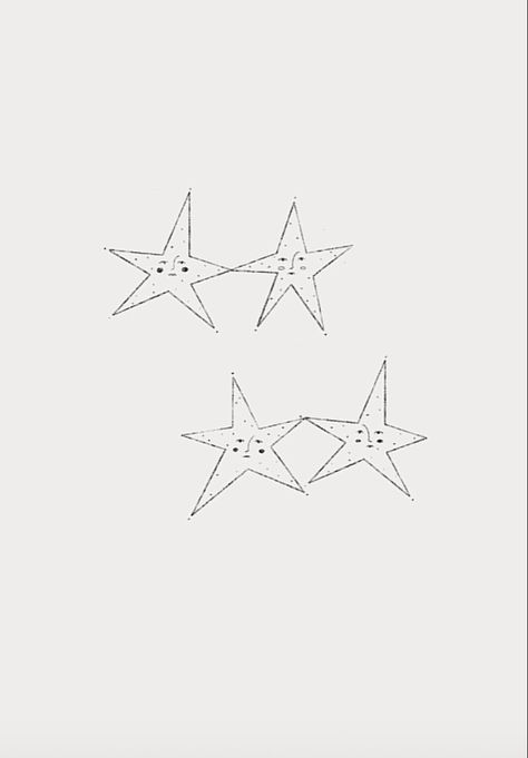 Region Of The Summer Stars Tattoo, Star With A Face Tattoo, Hand Drawn Star Tattoo, Wonky Star Tattoo, Two Stars Tattoo, 333 Nails, Star With Face, Star Face Tattoo, North Star Tattoos