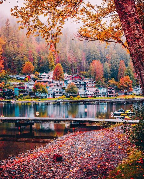 👣 Wander Vancouver 🇨🇦 on Instagram: “// 📸 photo by @staysinspired // . Fall colours in beautiful BC 🍁😍 . . // Share your Vancouver wanderings with #WanderVancouver to be…” Cultus Lake, Travel Europe Cheap, Canada Vancouver, Dream Photo, Vancouver City, Canada Photos, Canada Road Trip, Traveling Abroad, Visit Canada