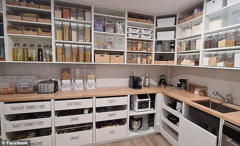 Organisation, Dream Pantry, Organized Pantry, Stackable Storage Bins, Butlers Pantry, Kitchen Organisation, Food Storage Container Set, The Home Edit, Home Organisation