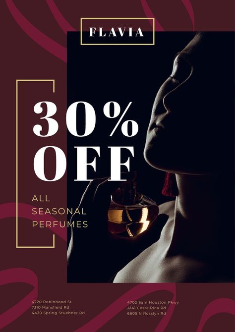 Perfumes Sale with Woman Applying Perfume — Create a Design Perfume Poster, Applying Perfume, Email Marketing Design Inspiration, Online Poster, Perfume Sale, Perfume Ad, Typography Poster Design, Cosmetic Design, Sports Graphic Design