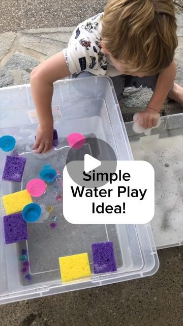 Brittany Bacharach on Instagram: "I love a simple set up, especially if it’s one that’s still super engaging and full of learning and play!   This preschool STEM sensory activity is just that!   When you set up 2 bins of water and give your preschooler some sponges (we have clean sponges just for sensory play), they have the opportunity to experiment with sponges and transferring water. Extra idea is to add silicone cupcake liners and they can see how/if they can sink the liners using water!   Extra ideas: add bubbles or a drop of food coloring for extra fun!   Save this idea to try and follow us for more preschool STEM ideas.   #sensoryplayideas #preschoolstem #stemactivities" Sponges For Water Play, Water Sensory Activities, Silicone Cupcake Liners, Preschool Stem, Stem Ideas, Sensory Activity, Water Day, Water Play, Cupcake Liners