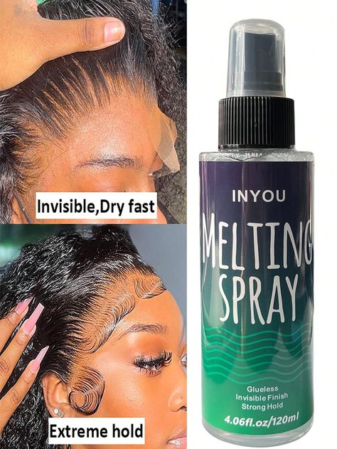 Lace Melting Spray And Holding Spray(120ml), Extreme Hold Melting Spray For Lace Wigs, Glueless, Strong Natural Finishing Hold, Dries Quickly, Wig Melting Spray & Hair Adhesive for Wigs,black friday offerte speciali,ofertas for Black Friday Donna christmas giftsI discovered amazing products on SHEIN.com, come check them out! Wig Glue, Spray Hair, Girls Party Wear, Wigs Glueless, Accessories Ear, Flower Pots Outdoor, Teen Girl Dresses, Wig Caps, Outdoor Flowers