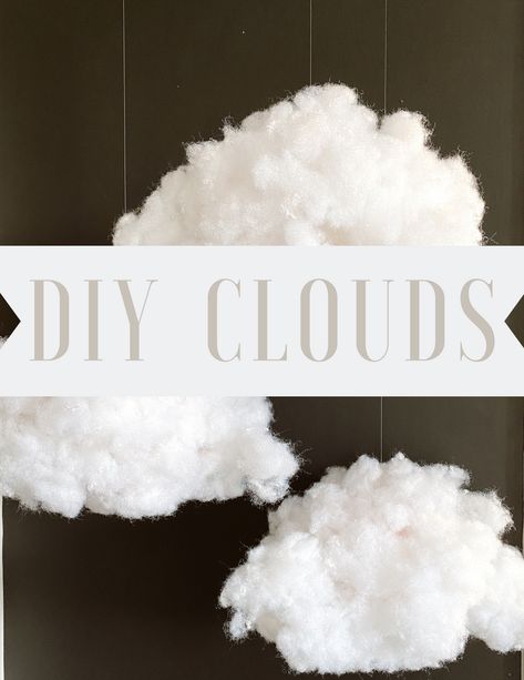 Make A Cloud Decoration, Diy Fluffy Clouds, Diy Hanging Clouds Decorations, Making Clouds With Cotton Balls, How To Make Cloud Decorations, Cardboard Clouds Diy, Diy 3d Clouds, Cloud Backdrop Diy, Diy Fake Clouds