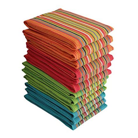 DG Collections Kitchen Dish Towels, 100% Natural Cotton, Set of 12 (16x28 Inches), Multi-Purpose Kitchen Towels, Very... Eco Friendly Kitchen, Kitchen Dish Towel, Kitchen Towel Set, Flour Sack Towels, Kitchen Dishes, Waffle Weave, Kitchen Colors, Kitchen Essentials, Dish Towels