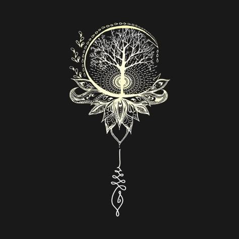 Check out this awesome 'Mandala Lotus Unalome Tree Of Life' design on @TeePublic! Lotus Tree Tattoo, Lotus Tree Of Life Tattoo, Fibonacci Mandala Tattoo, Unalome Wallpaper, Tree Of Life Tattoo Mandala, Tree Of Life Tattoo Stencil, Mandala Tattoo Back Women, Tree Of Life Hand Tattoo, Unalome Tree Of Life Tattoo