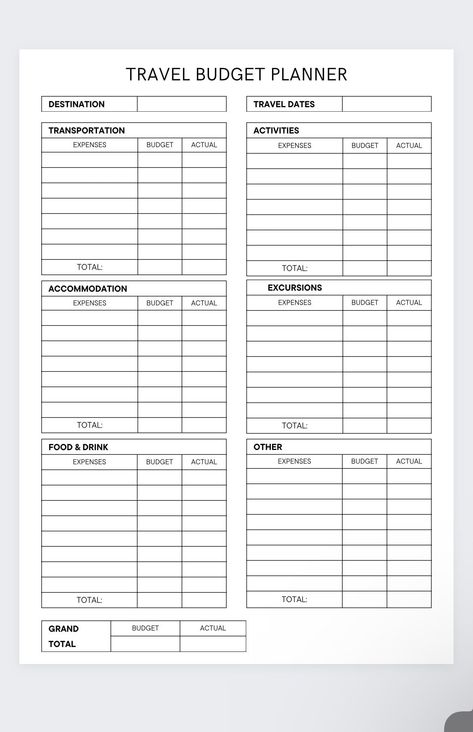 Travel Expenses Template, Checklist Template Aesthetic, Travel Budget Template, Trip Planner Template, Vacation Budget Planner, Money Budget Planner, Vacation Planner Template, Travel Budget Planner, Budget Planner Ideas