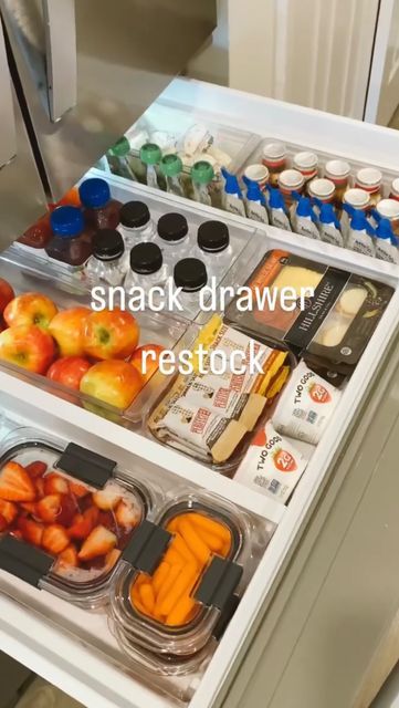 Restocking My Snack Drawer, Healthy Snack Drawer Fridge, Refrigerator Snacks For Adults, Kids Snack Drawer Pantry, Fridge Snack Drawer Organization, Snack Drawer Fridge, Kids Snack Drawer In Fridge, Snack Drawer For Kids, Kids Snack Drawer